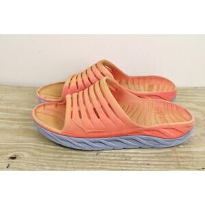 HOKA Ora Recovery Slides Mens 12 Orange Gray Slip On Sandals